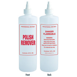 BE NAIL POLISH REMOVER W WRITING IN RED