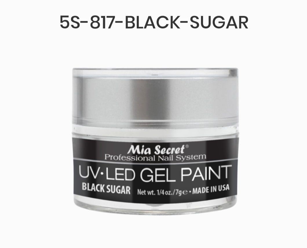 MIA SECRET UV-LED GEL PAINT - BLACK SUGAR GEL PAINT - 0.25oz - 5S-817