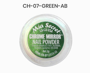 MIA SECRET CHROME MIRROR NAIL ART POWDER - GREEN