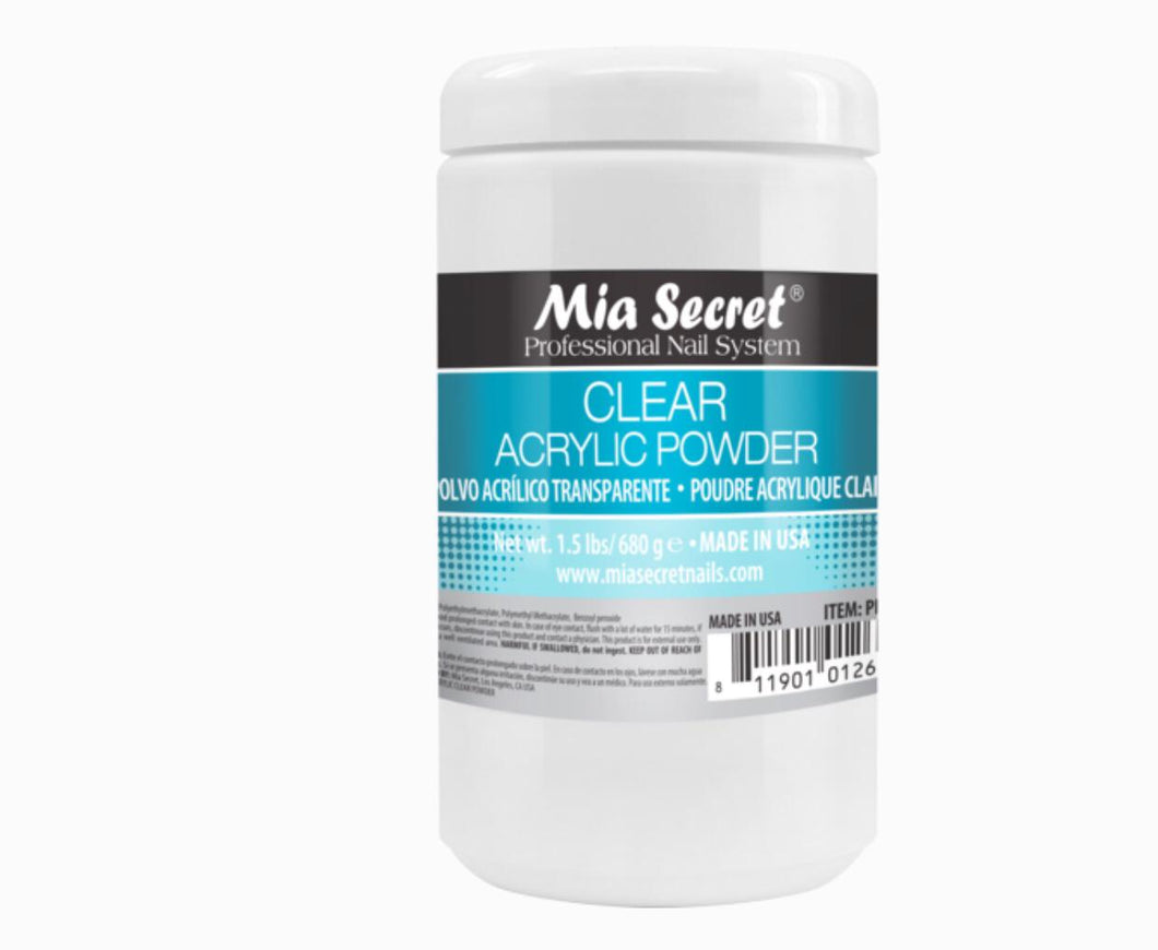 MIA SECRET CLEAR ACRYLIC NAIL POWDER - 1.5LBS